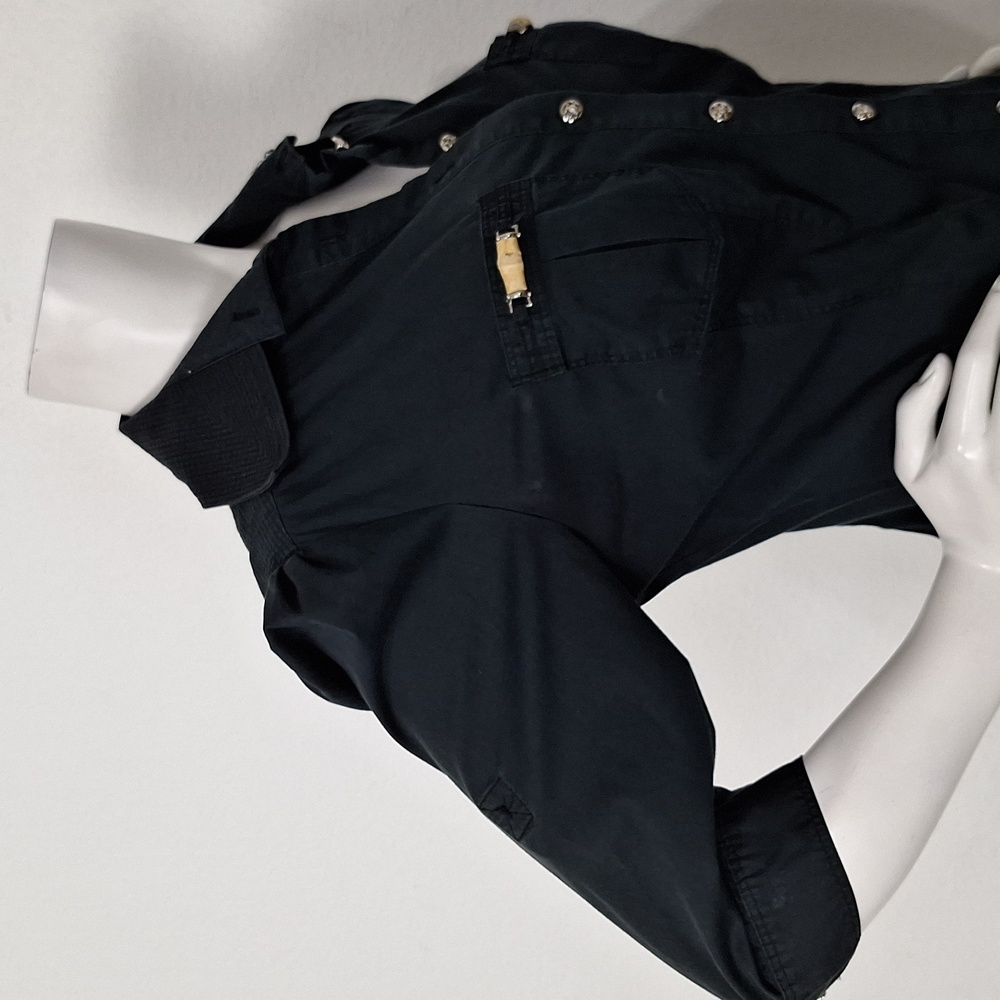 Bebe Black Button Down Chest Pockets Tailored Fit… - image 5